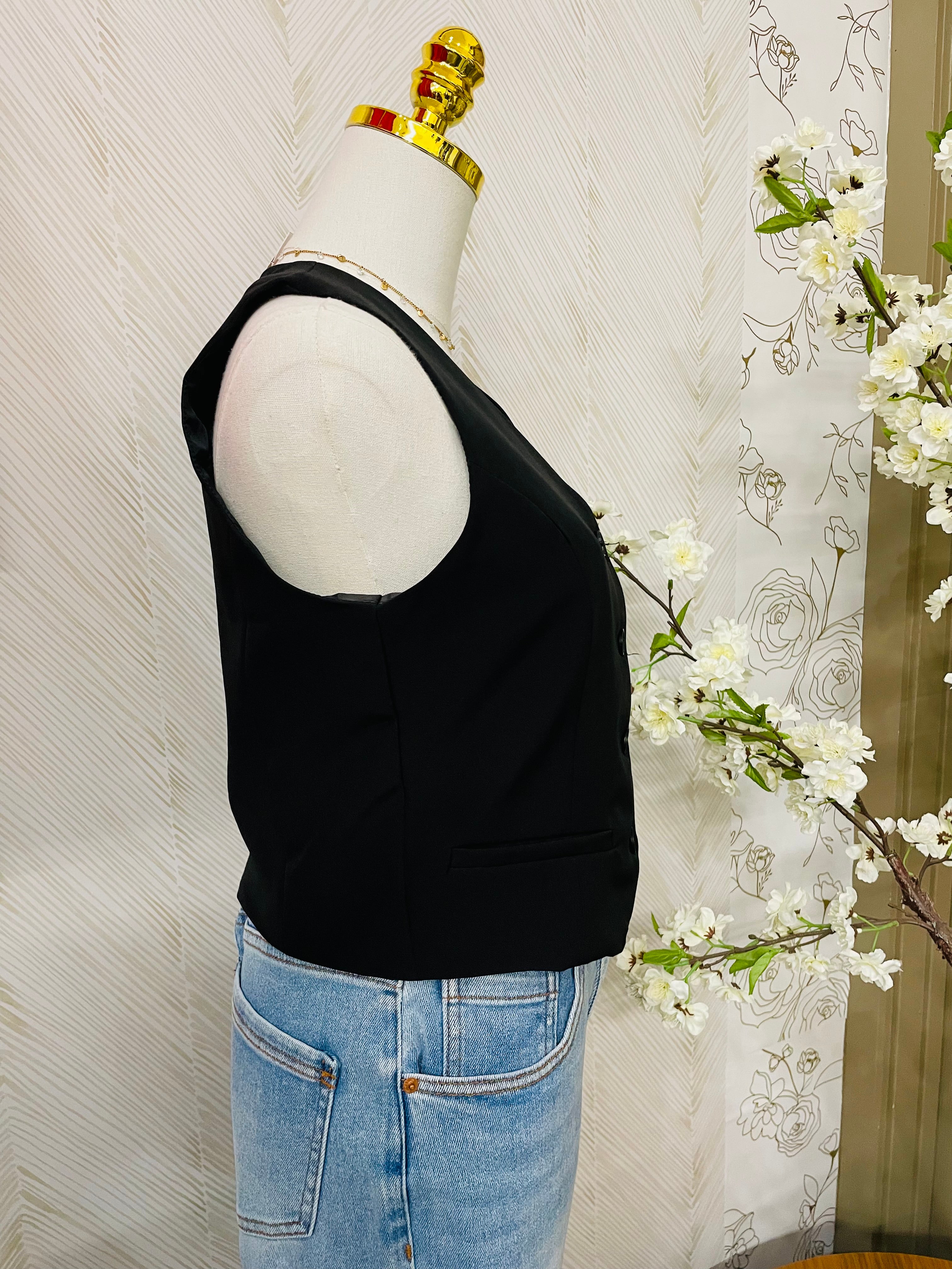 Black dressy vest