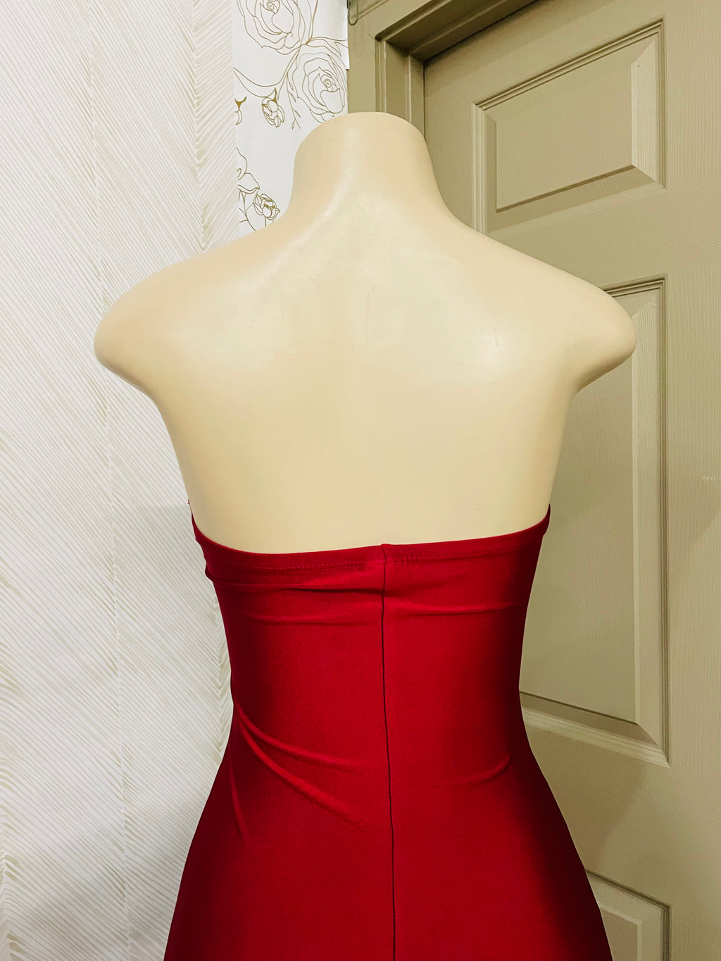 Burgundy tube dress