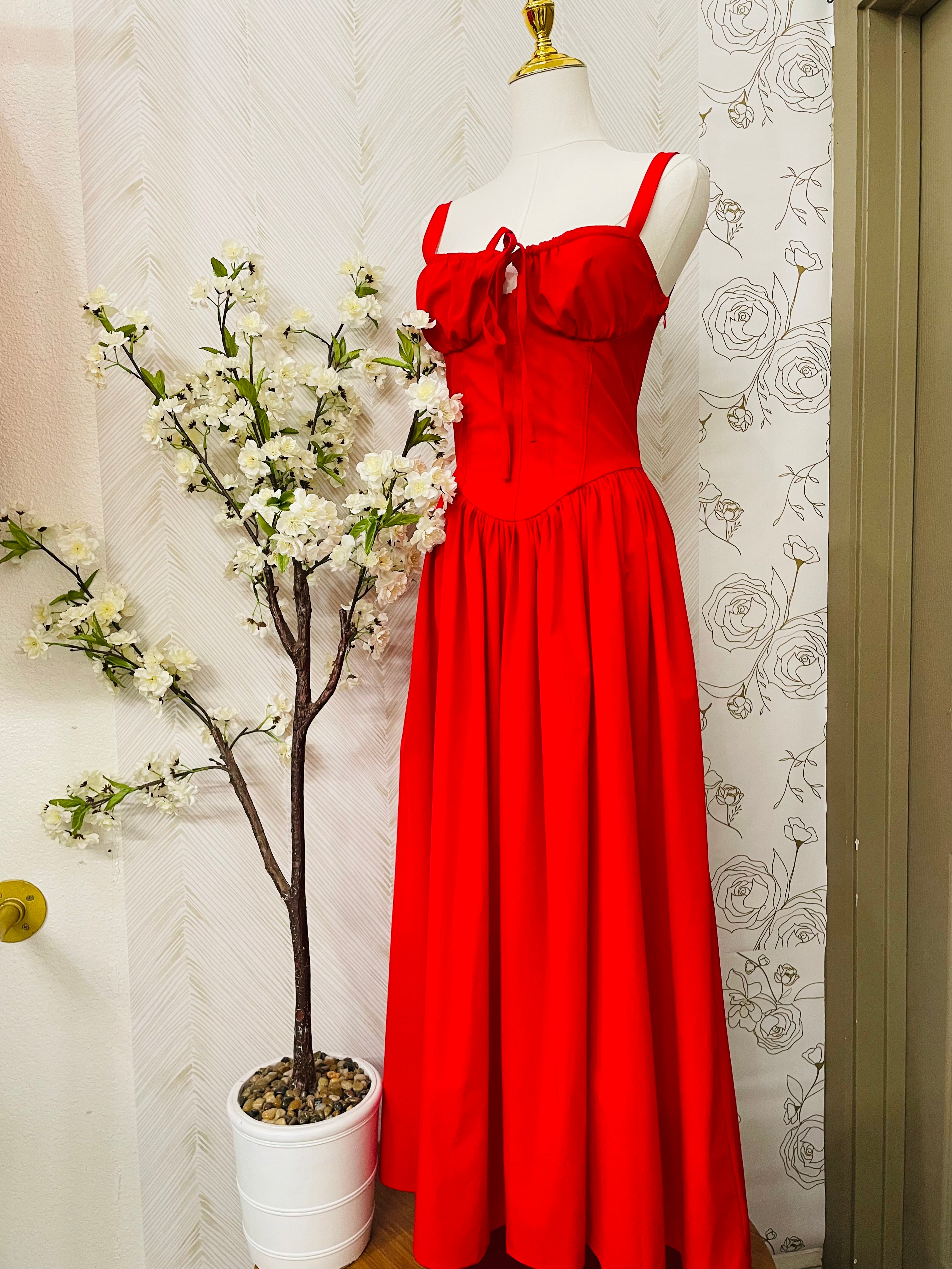 Strap corset midi dress