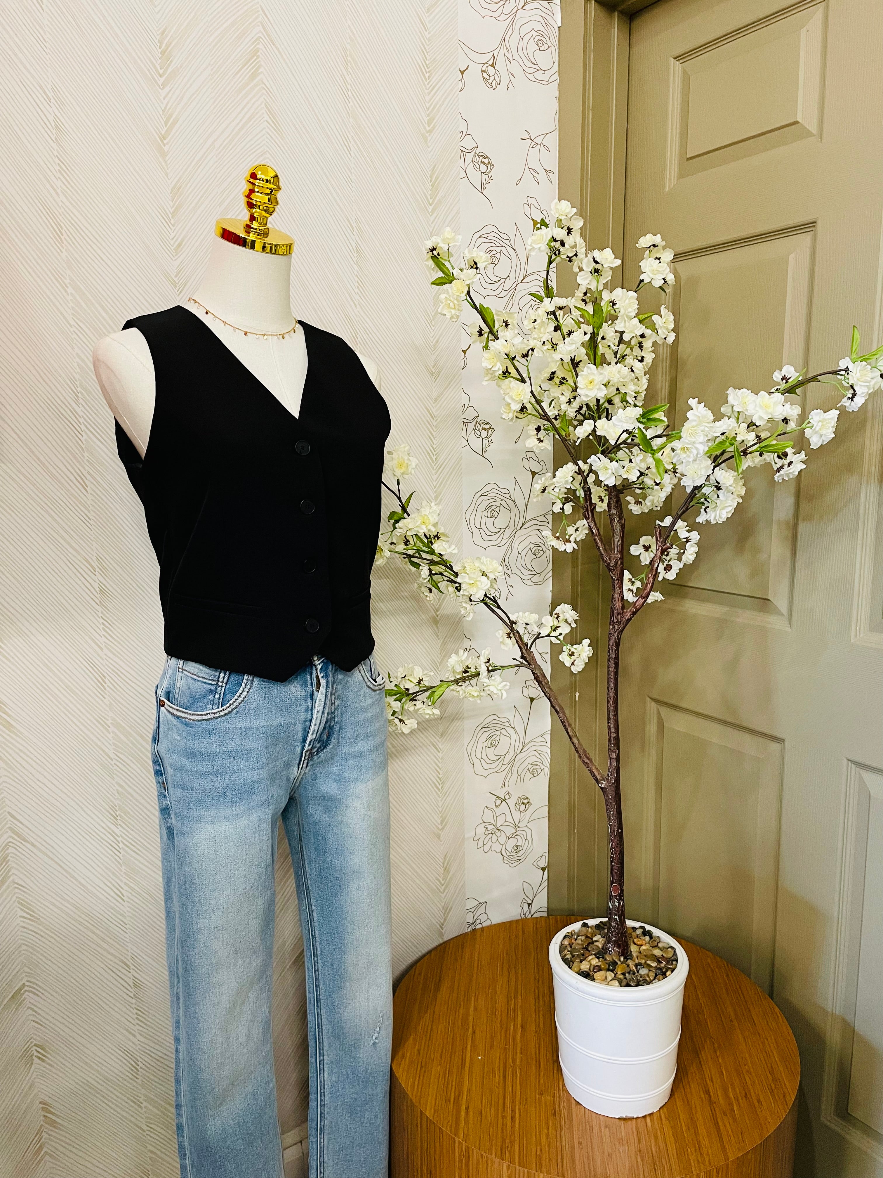 Black dressy vest