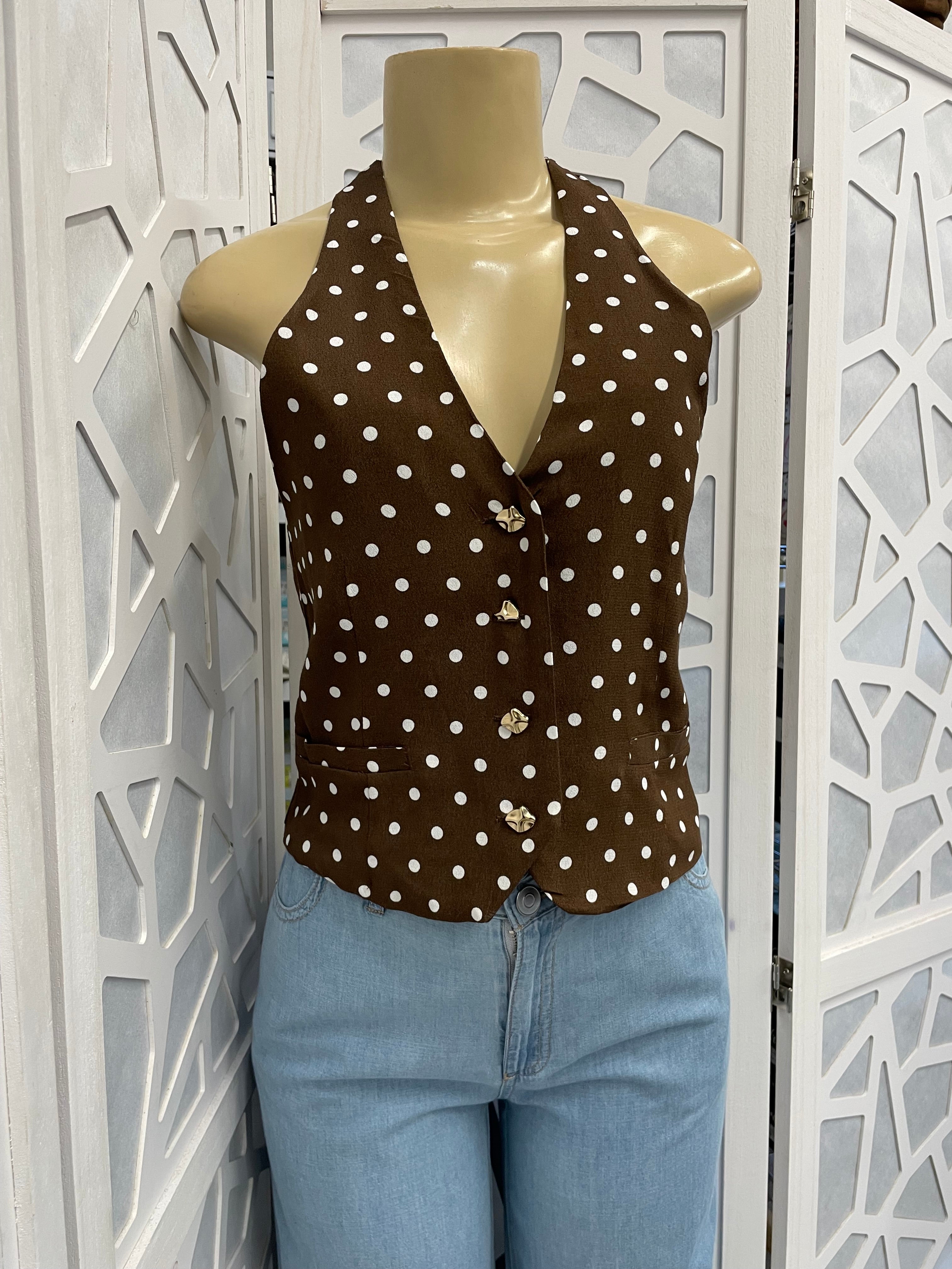 Polka dot halter top