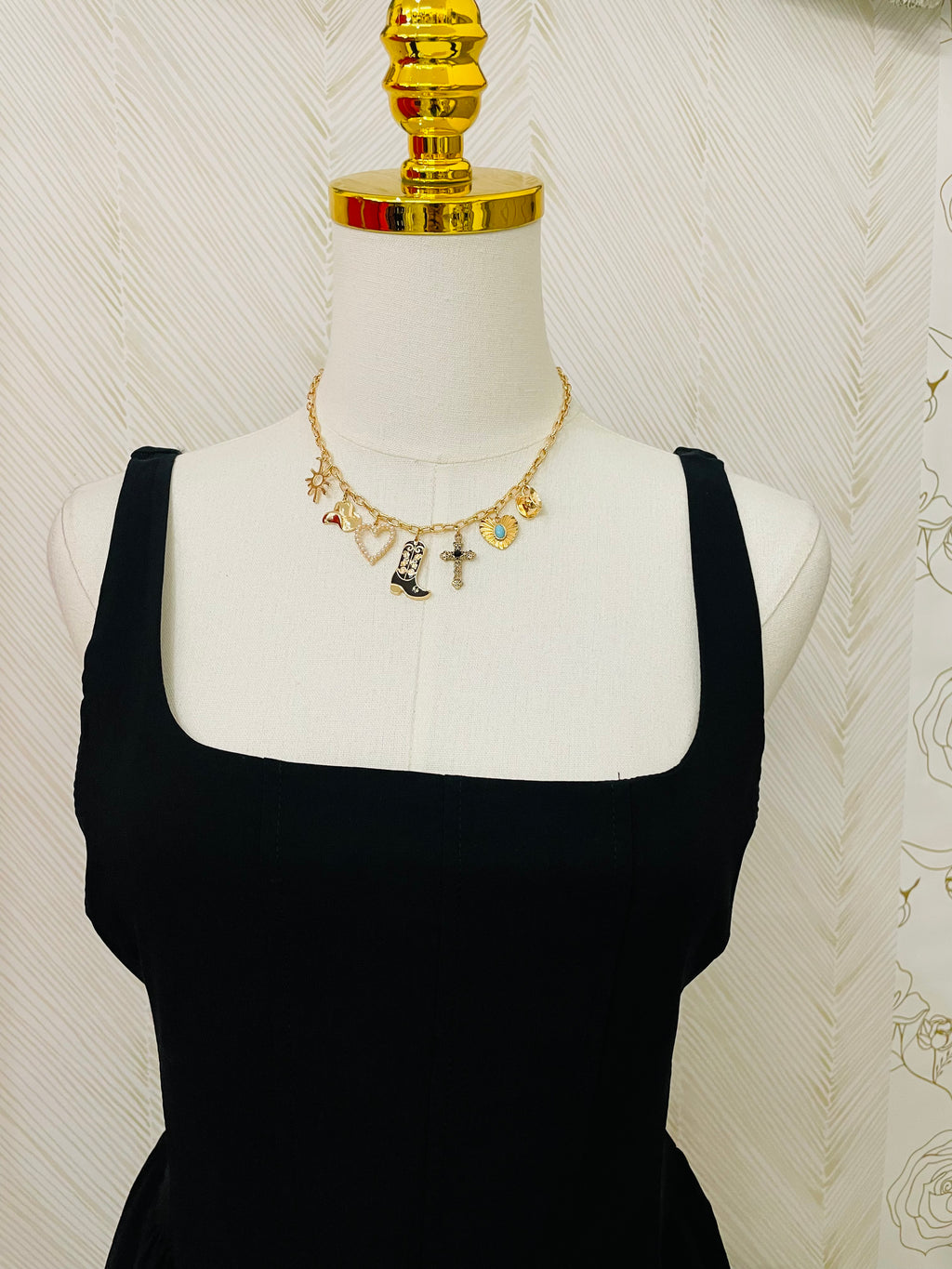 Square neck flared mini dress