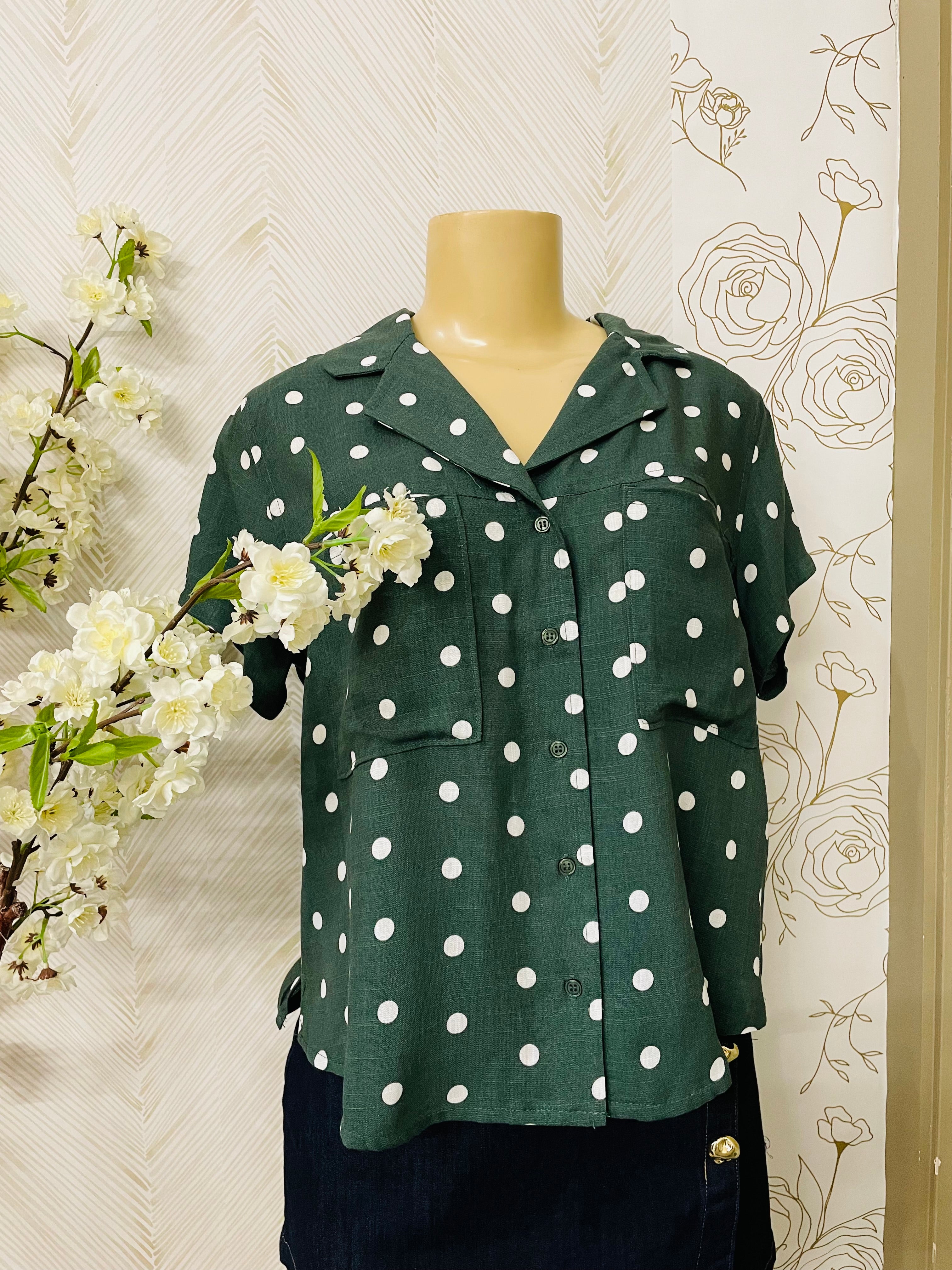 Short sleeve Polka dot blouse