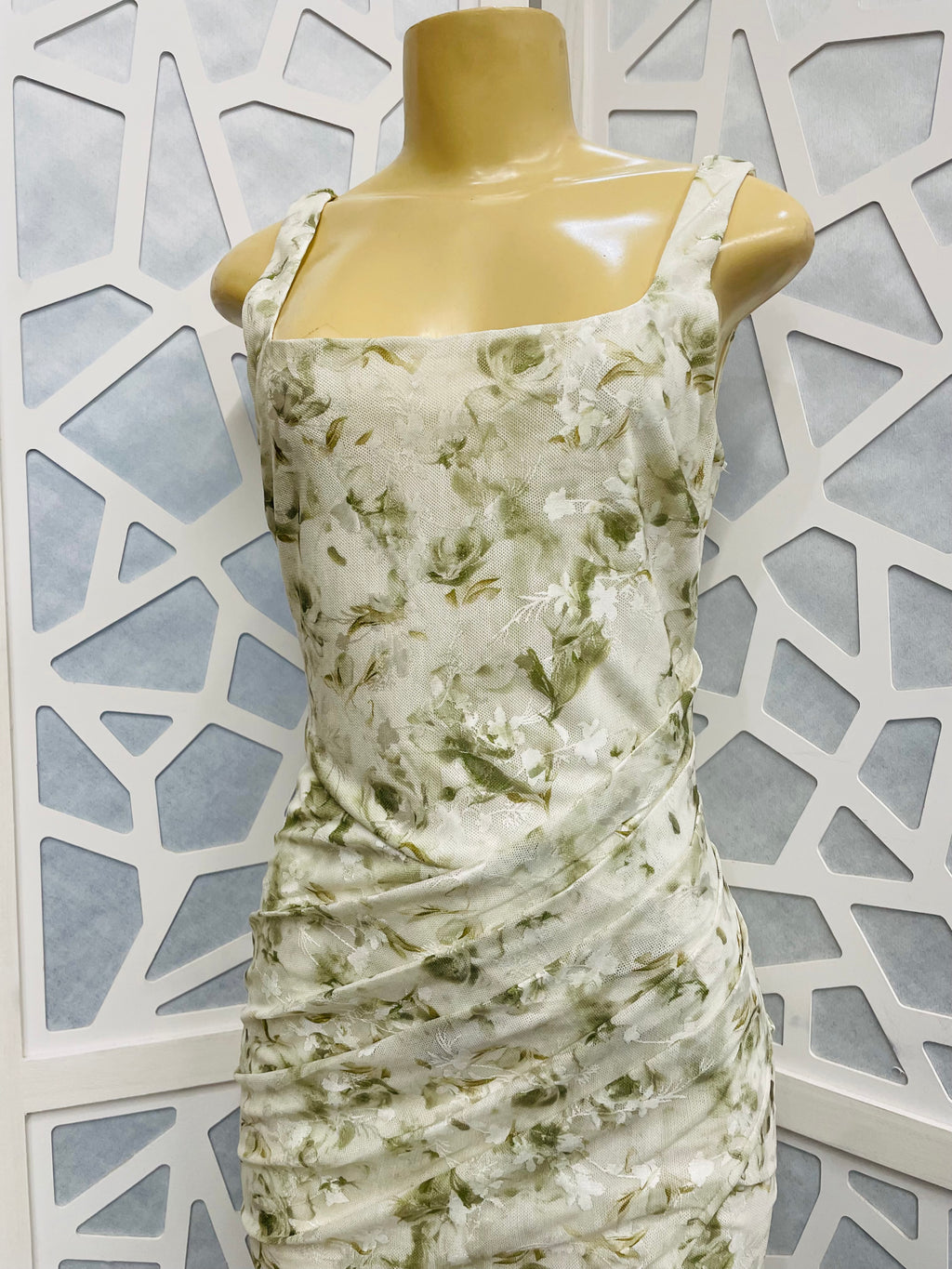 Light sage lace midi dress