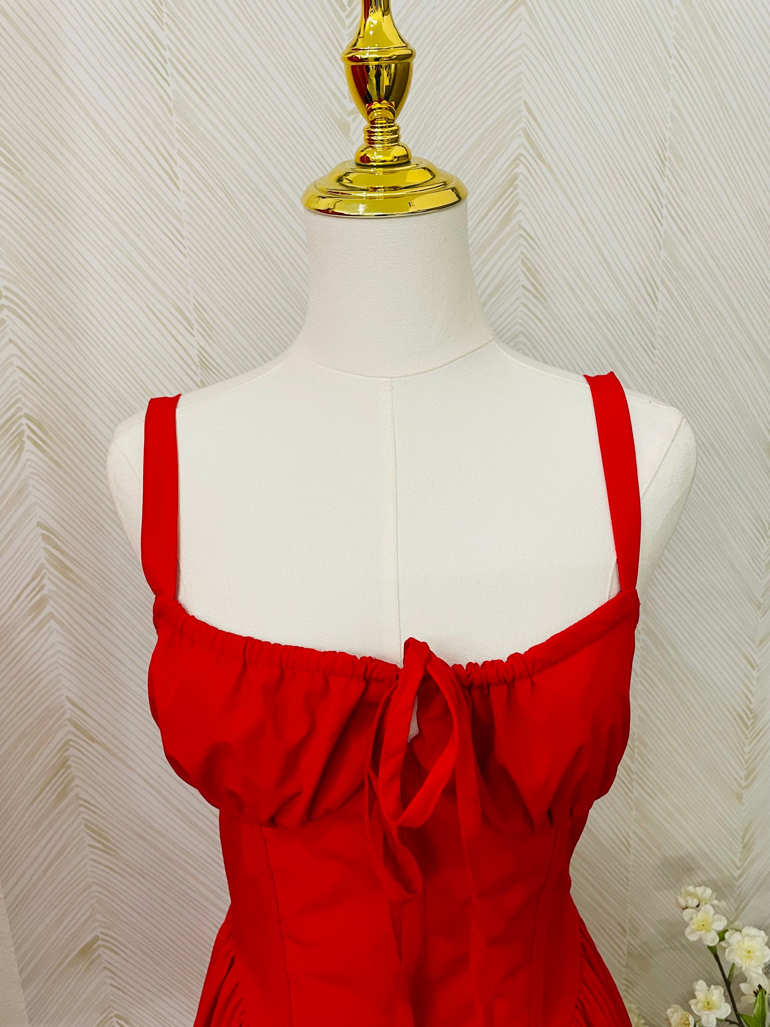 Strap corset midi dress