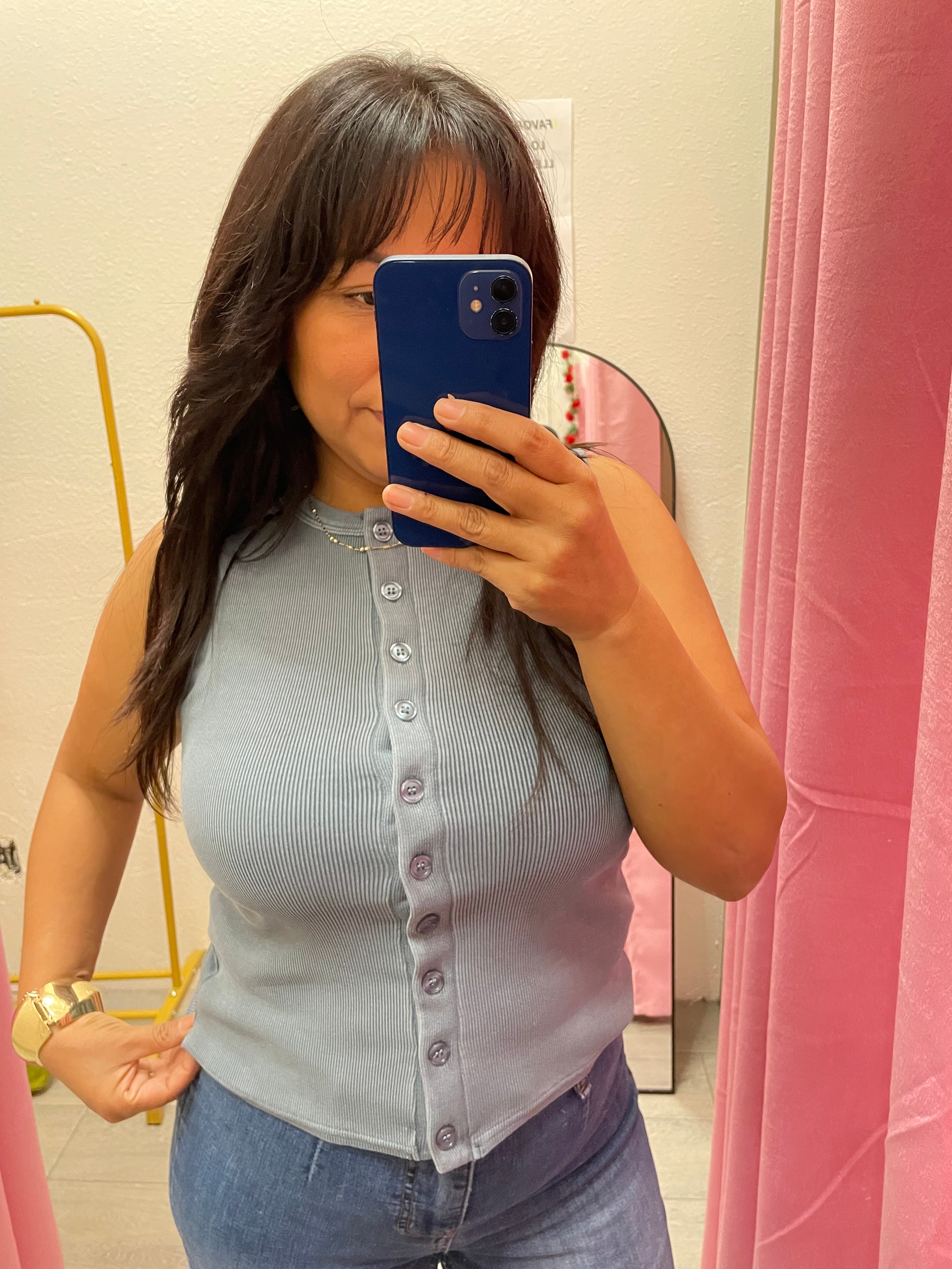 Button down tank top