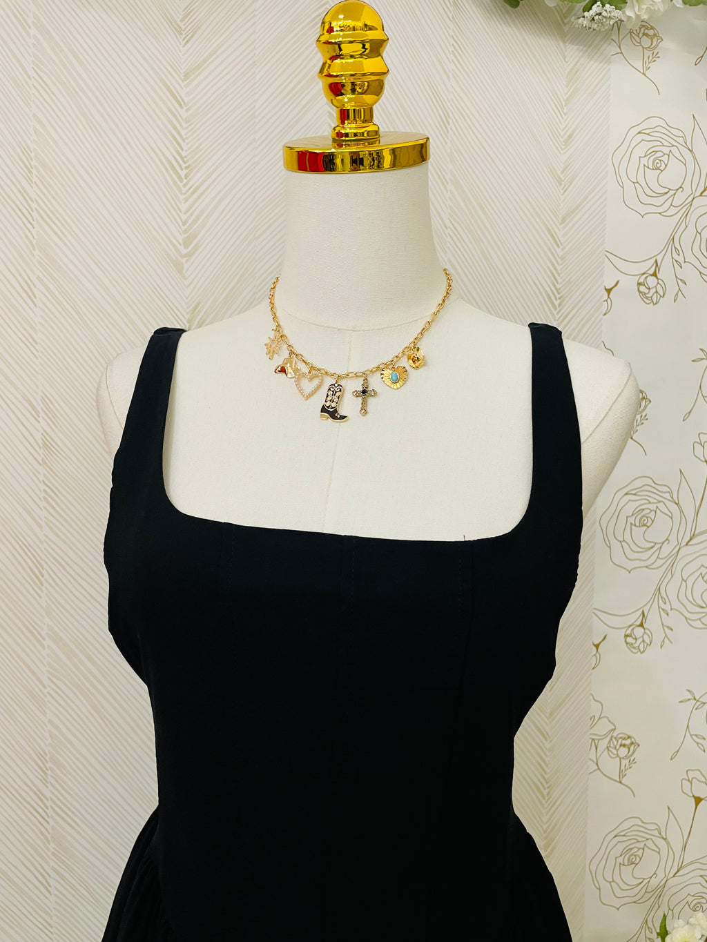Square neck flared mini dress