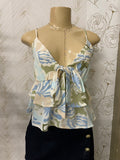 Flowery spaghetti strap blouse
