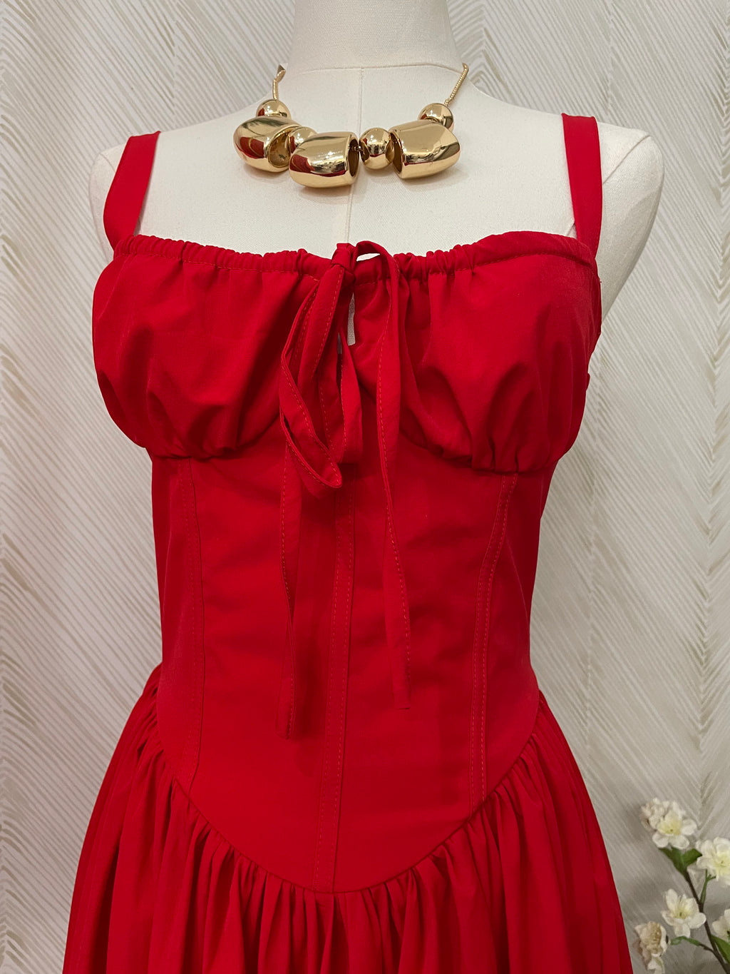 Strap corset midi dress