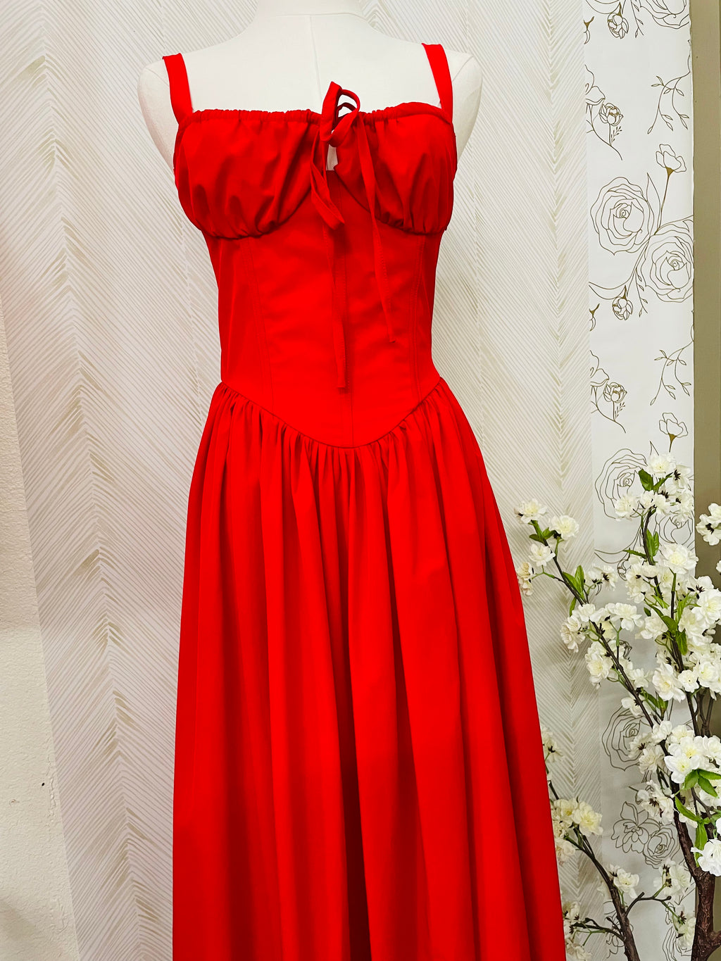 Strap corset midi dress