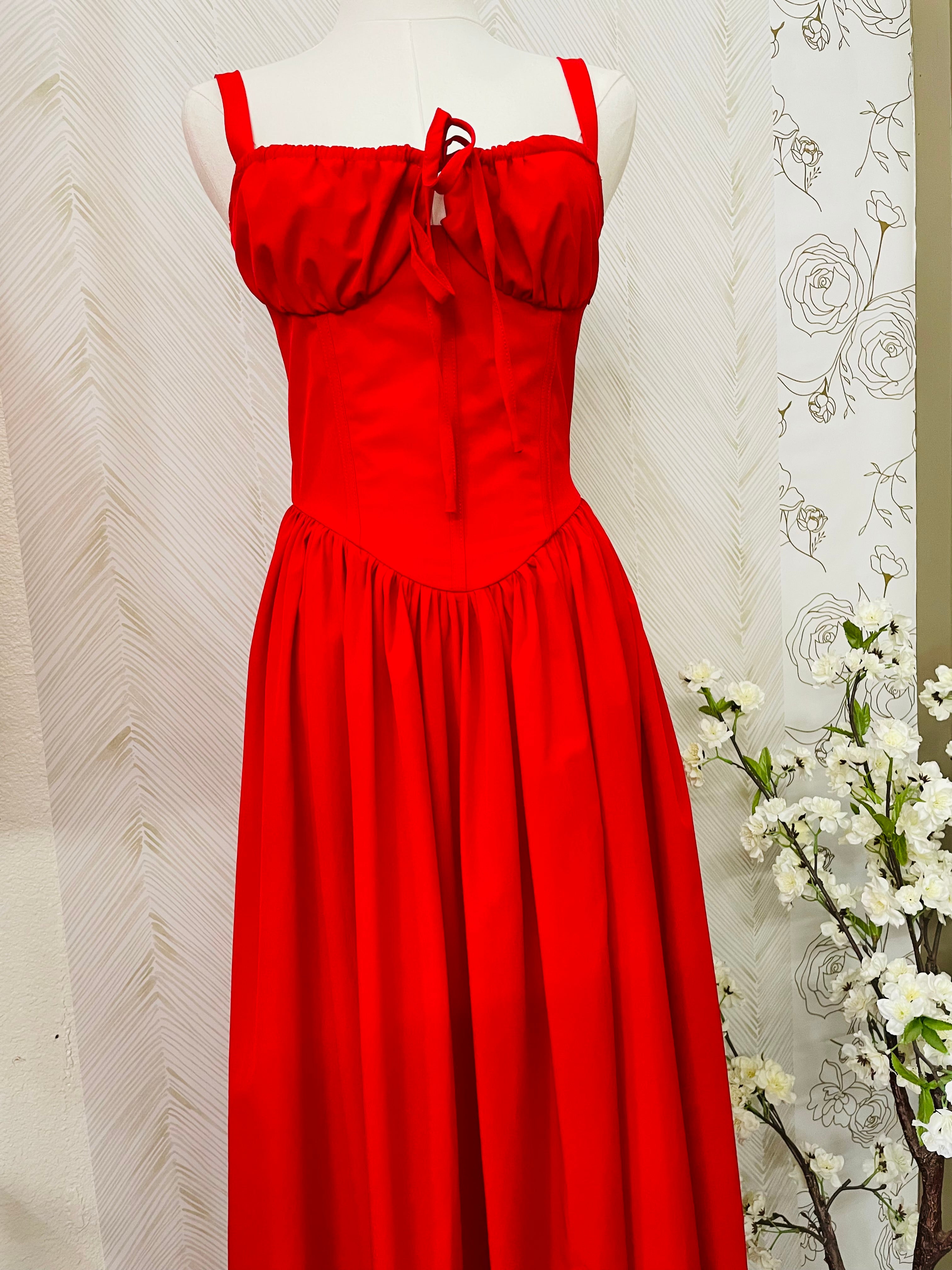 Strap corset midi dress