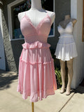 Spaghetti smock flare tiered dress