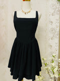 Square neck flared mini dress
