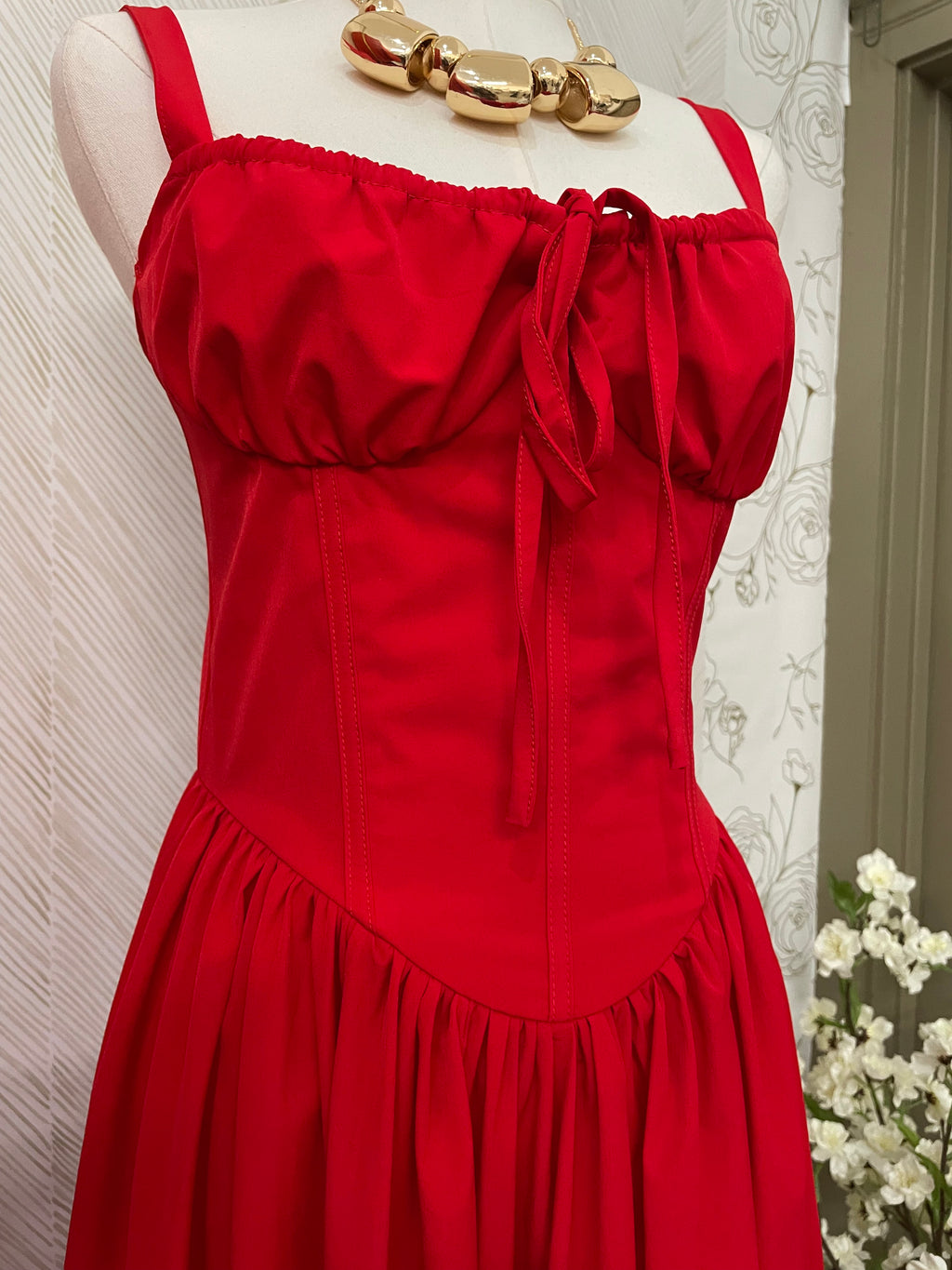 Strap corset midi dress