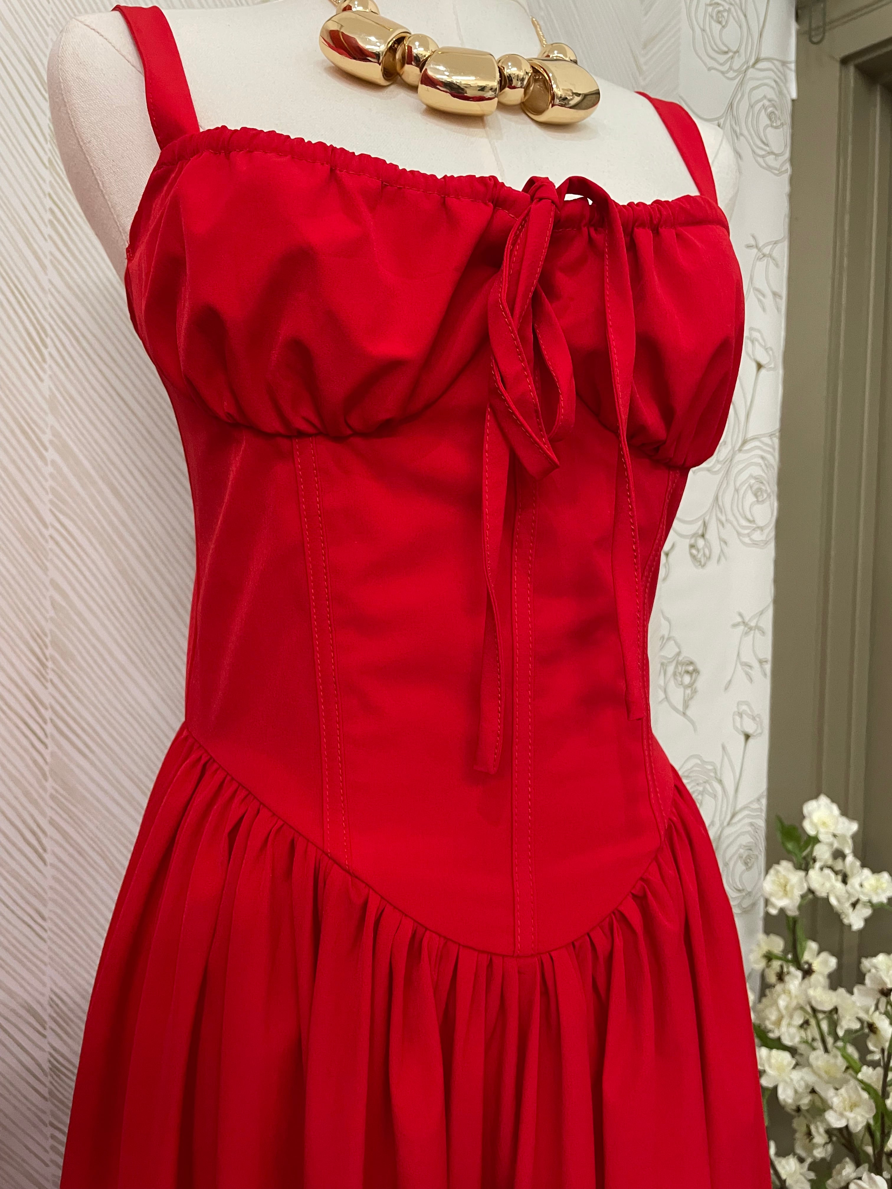Strap corset midi dress