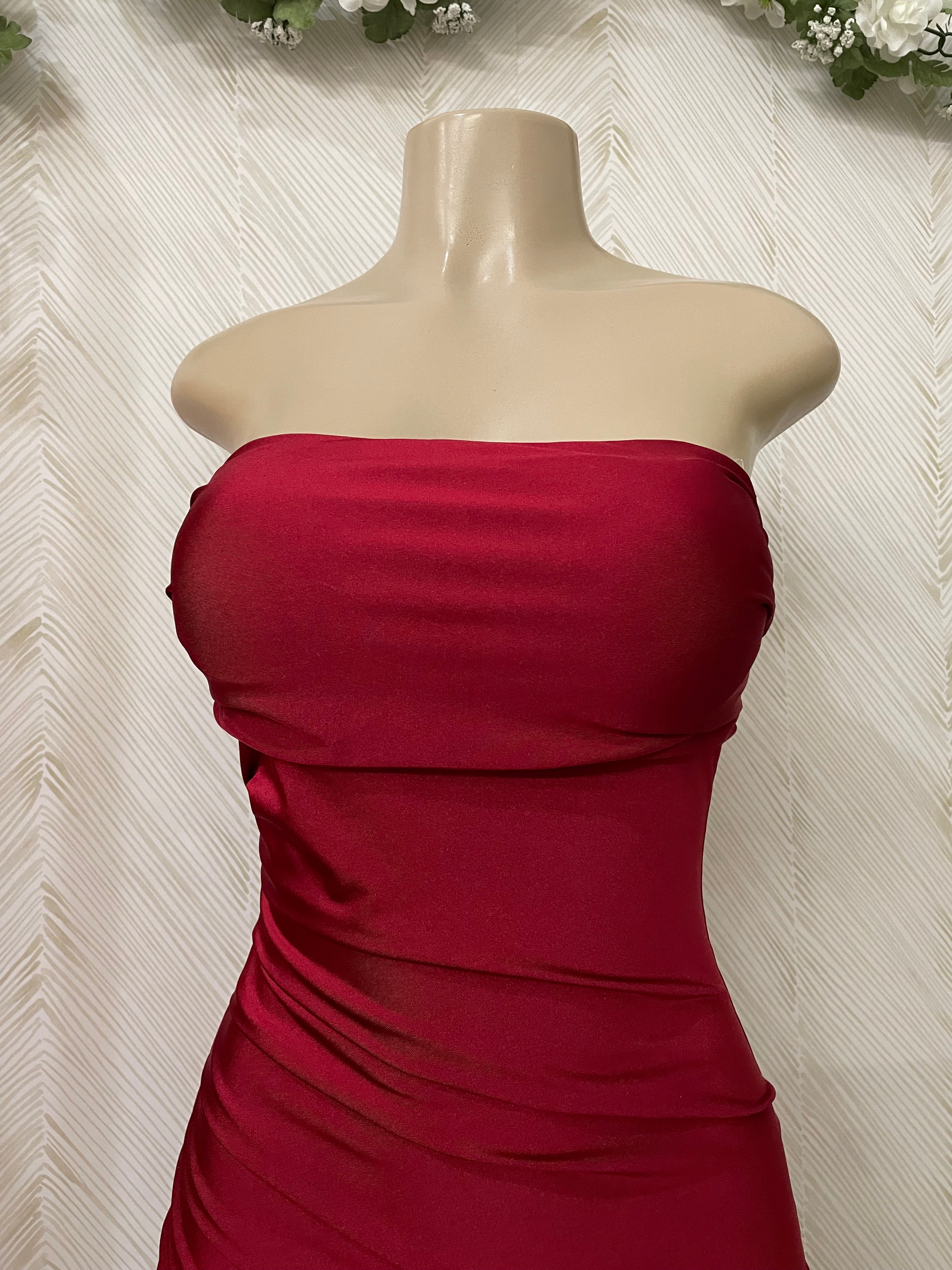 Burgundy tube dress