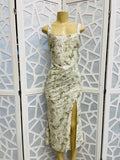 Light sage lace midi dress