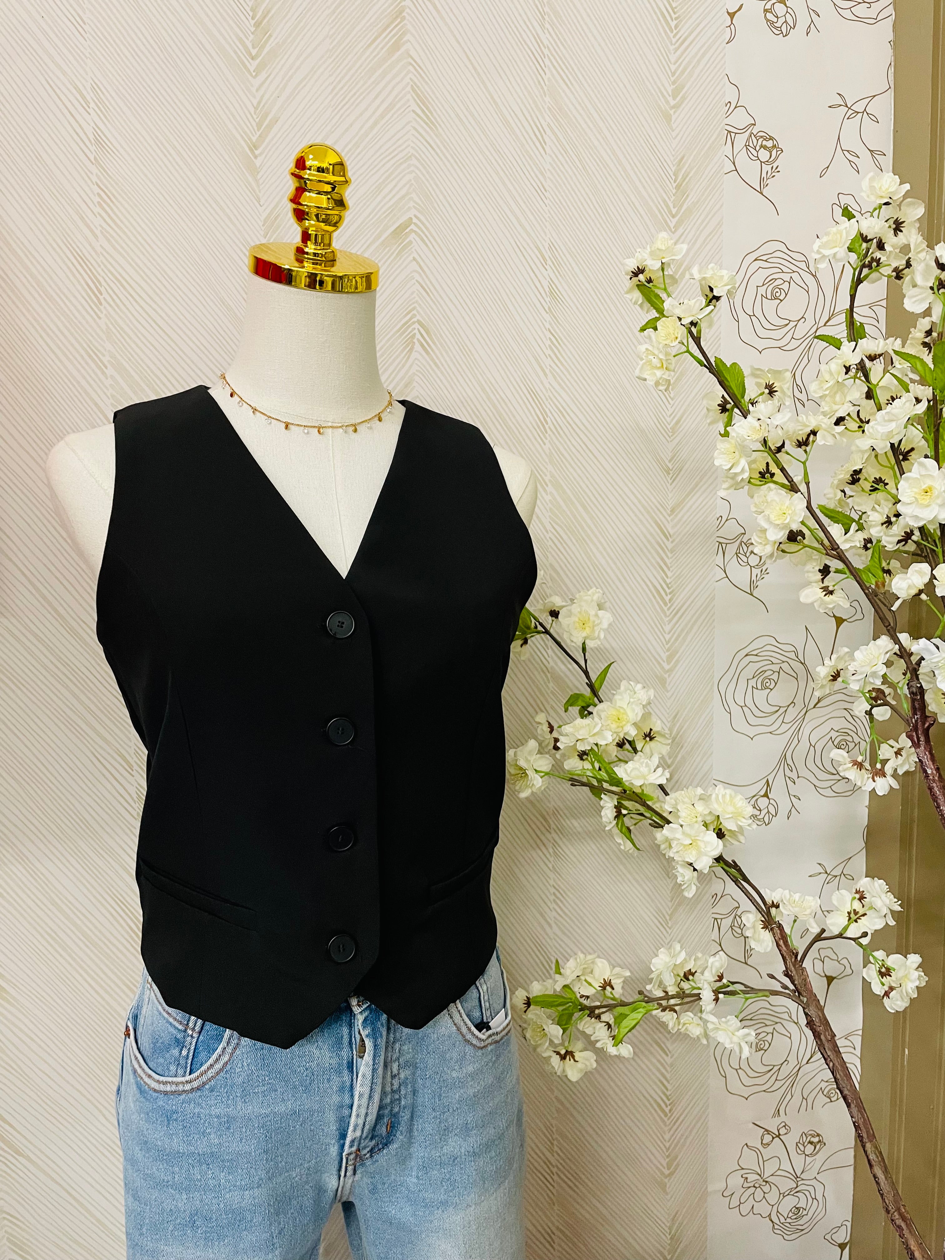 Black dressy vest