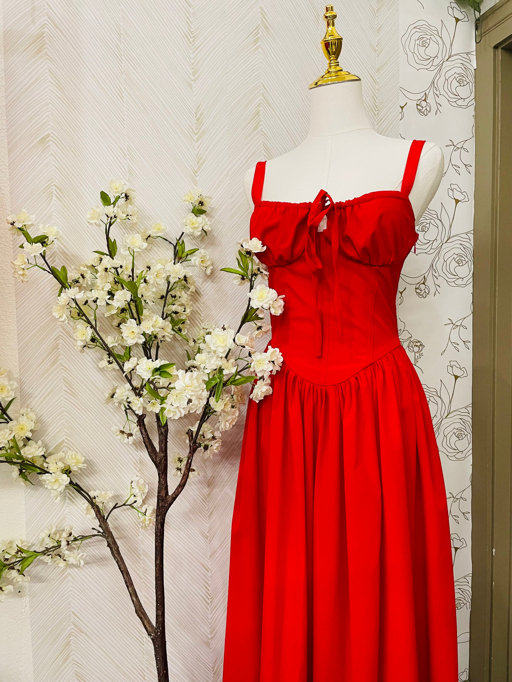 Strap corset midi dress