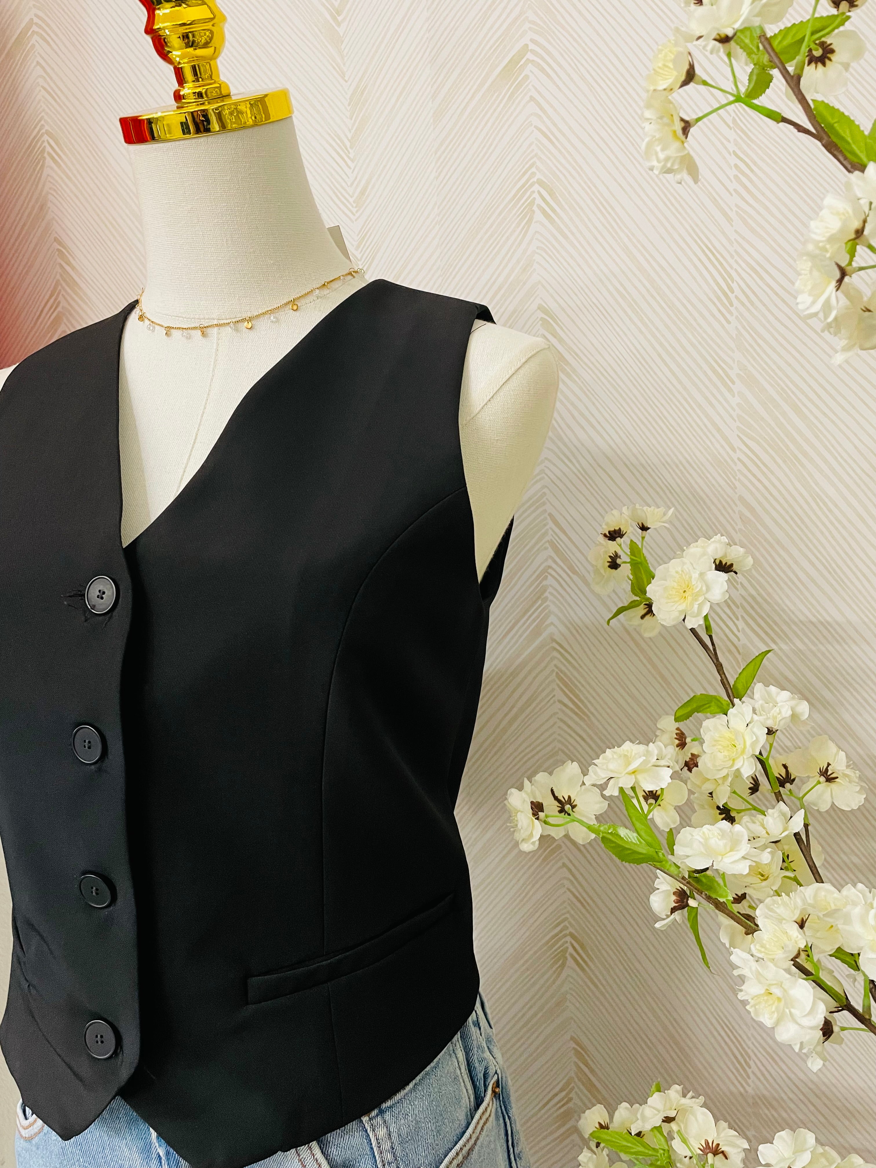 Black dressy vest