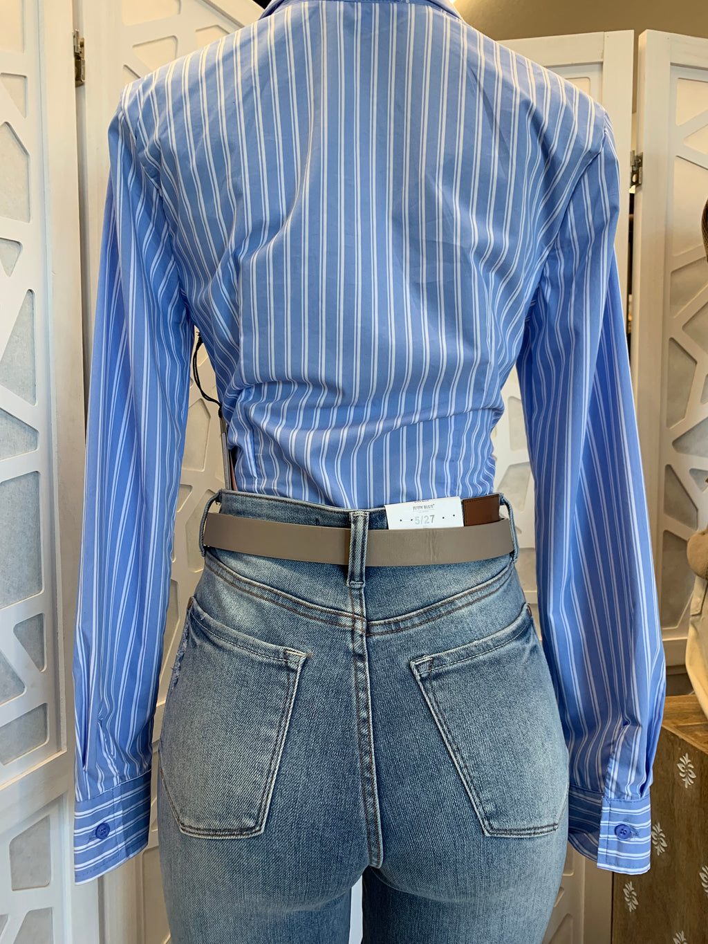 Striped collard shirt
