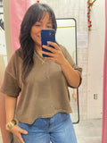 V-neck oversized shirt
