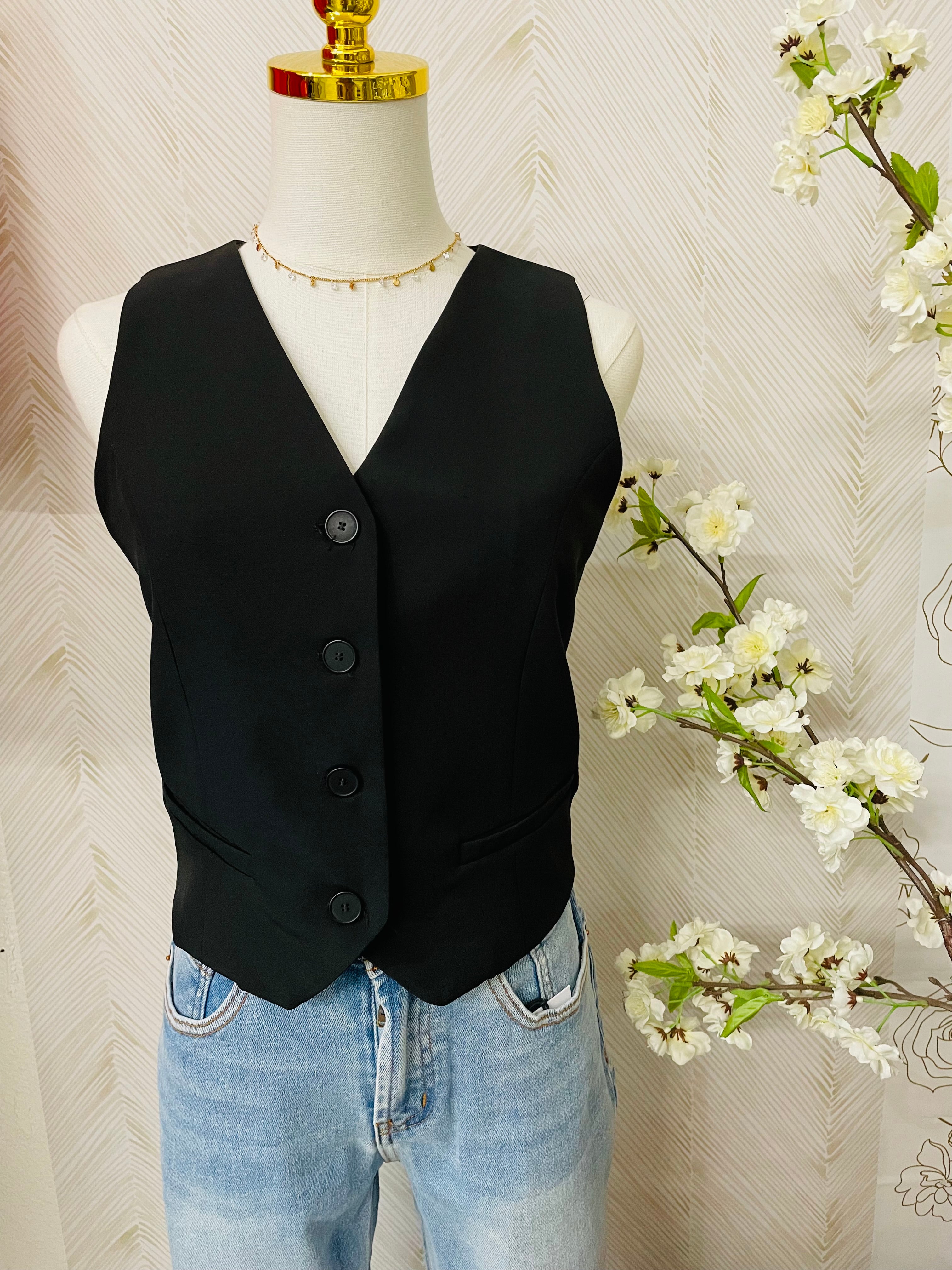 Black dressy vest