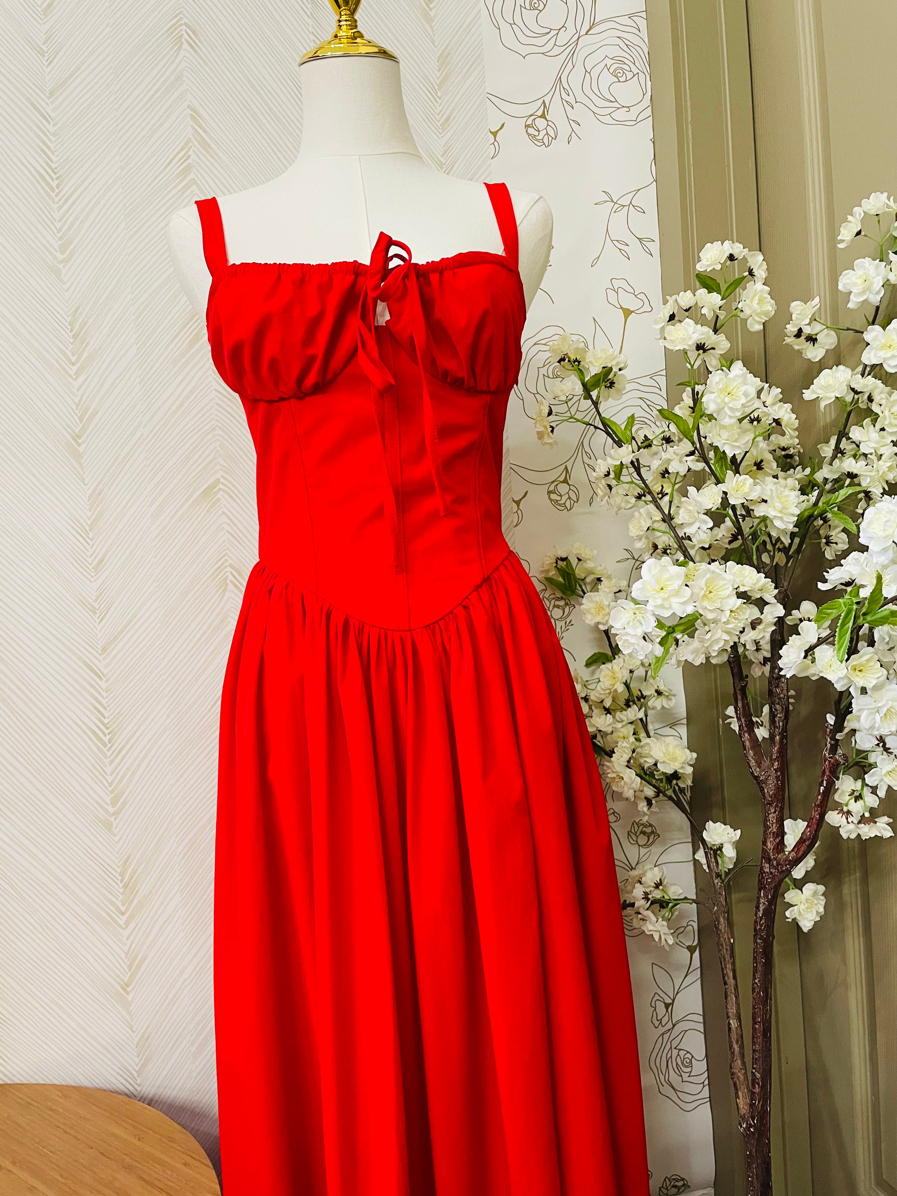 Strap corset midi dress