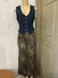 Stud detail v-neck denim vest