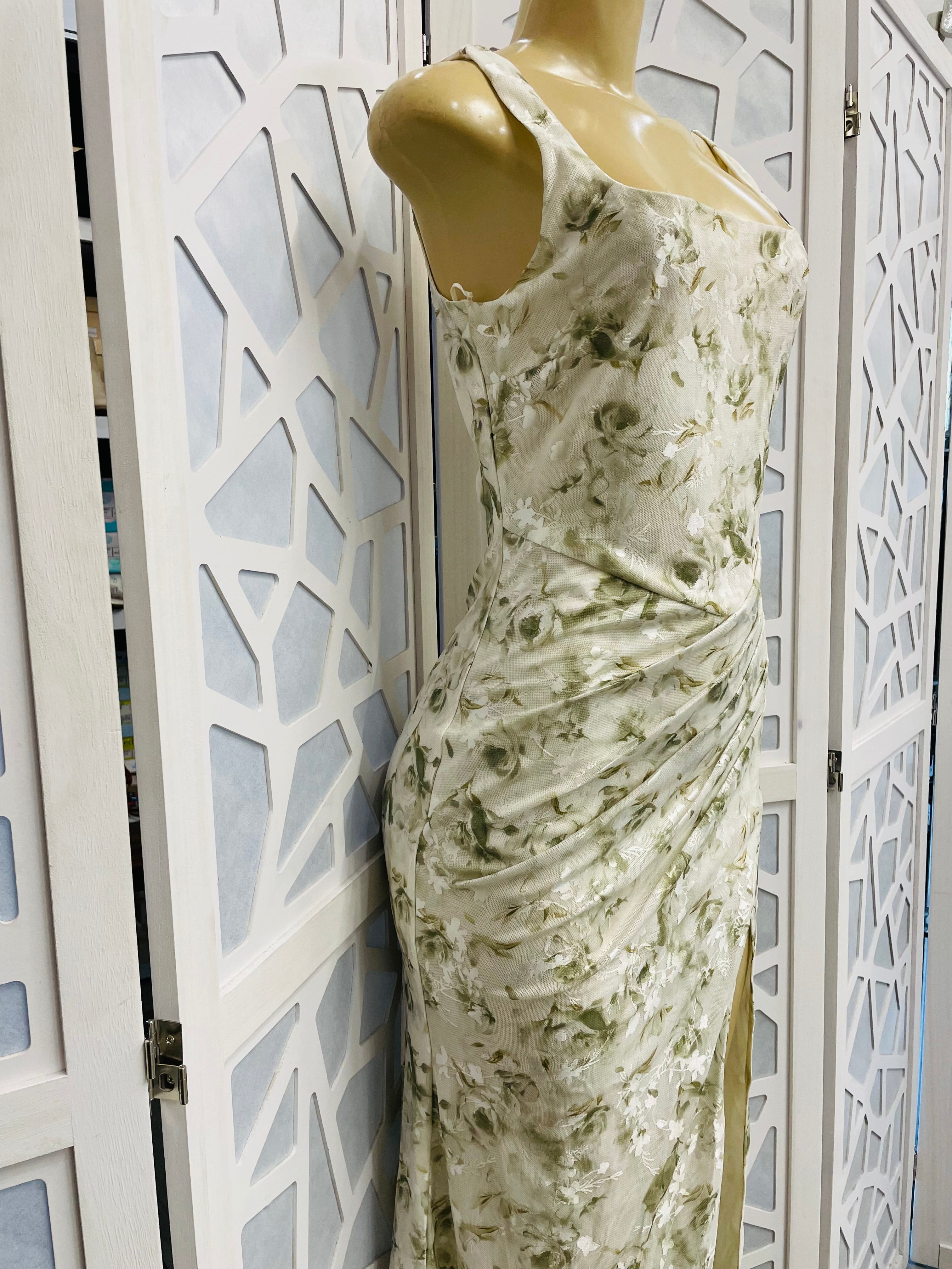 Light sage lace midi dress