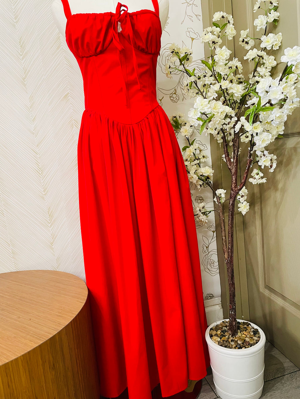 Strap corset midi dress