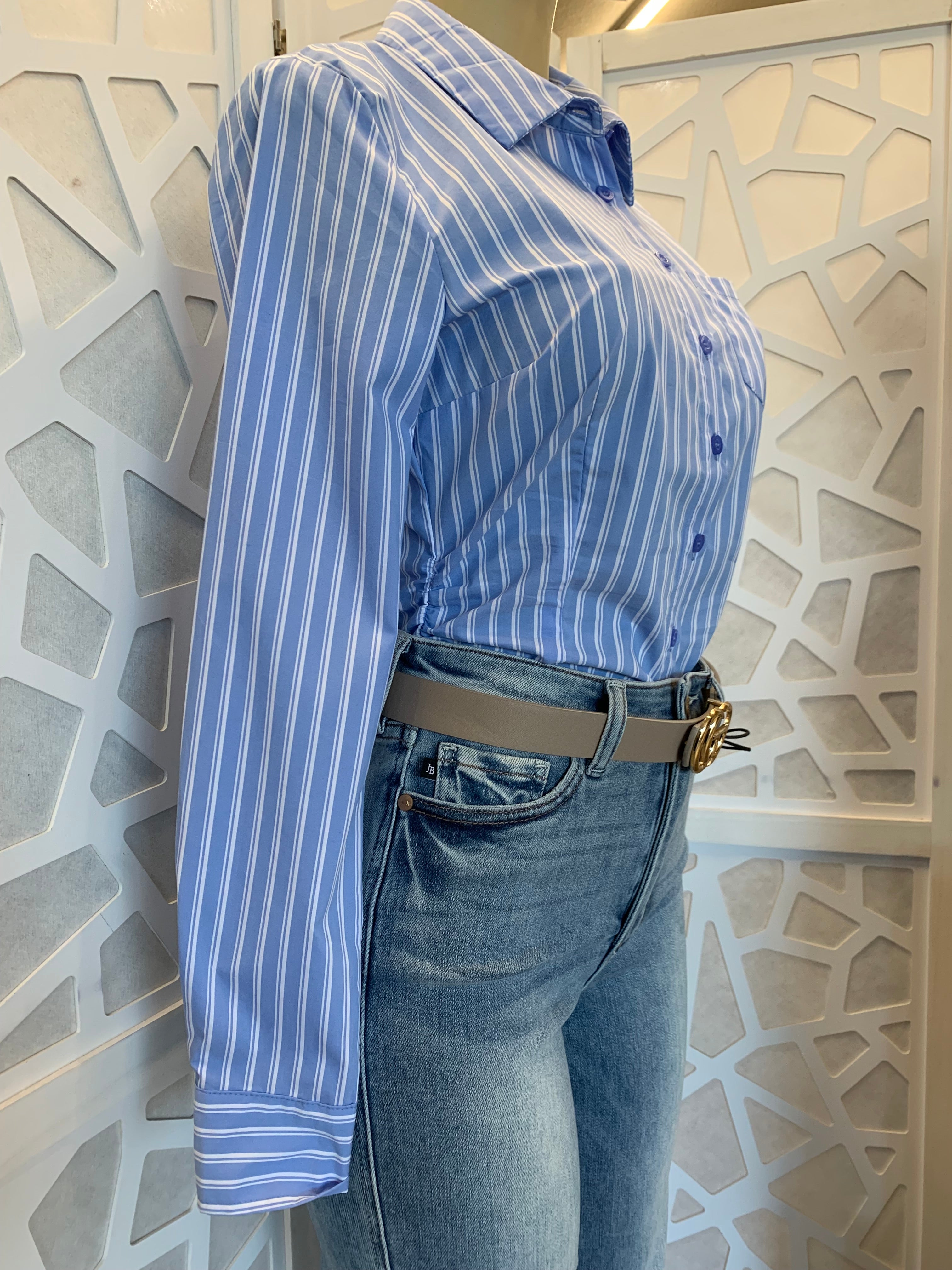 Striped collard shirt