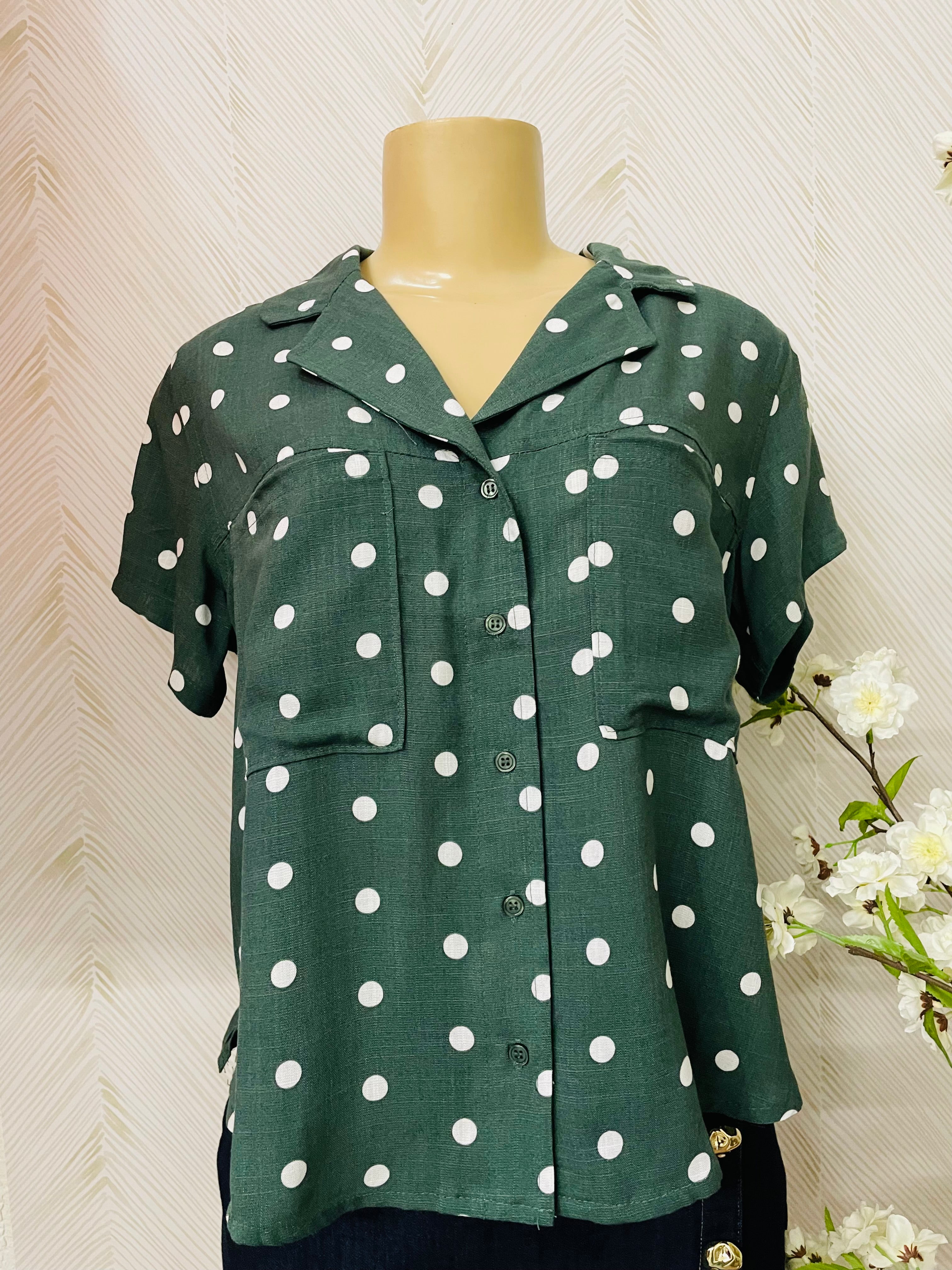 Short sleeve Polka dot blouse