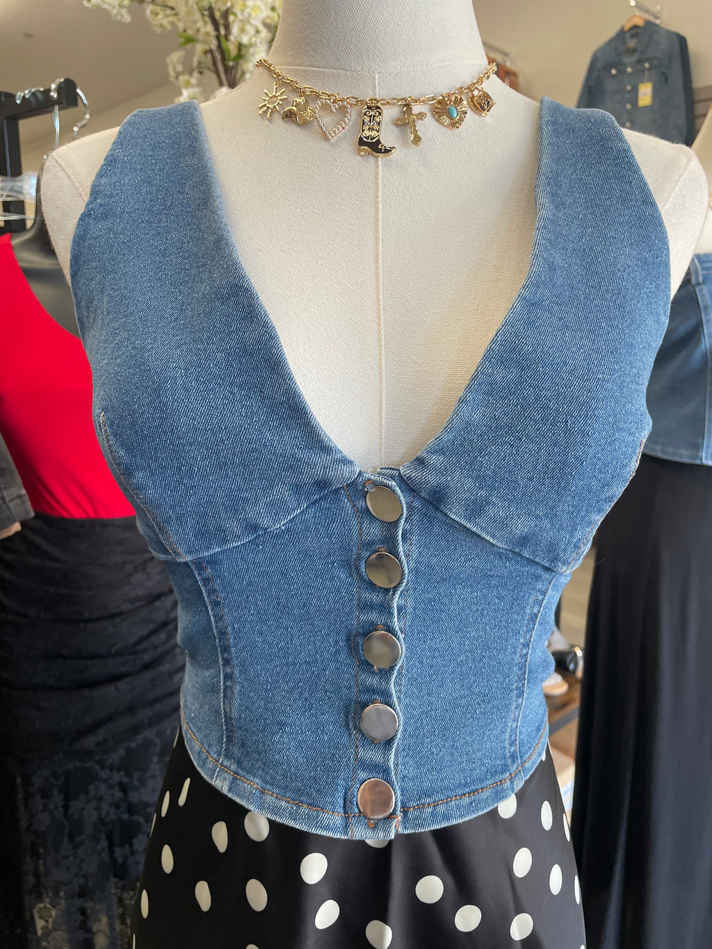 Rodeo romance denim corset vest